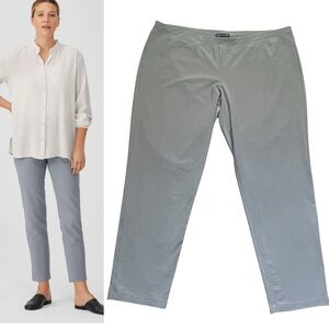 EILEEN FISHER Gray Washable Stretch-Crêpe Slim Ankle Pants